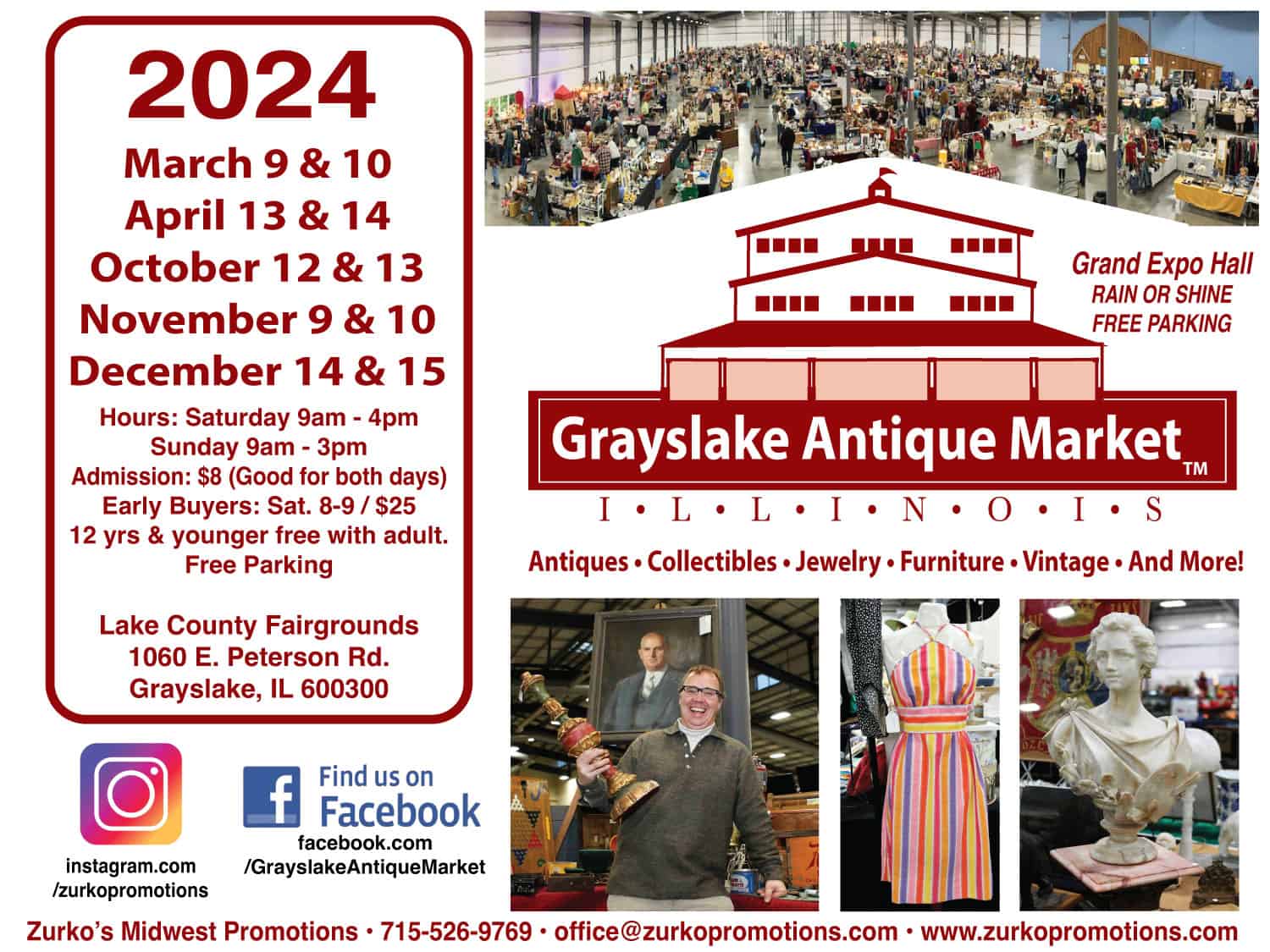 2024 Grayslake Illinois Antique Vintage Market at Lake County Fairgrounds
